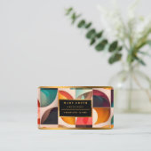 Abstrakte Retro-Kollektion für beliebte Quadrate Visitenkarte (Stehend Vorderseite)