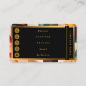 Abstrakte Retro-Kollektion für beliebte Quadrate Visitenkarte (Rückseite)