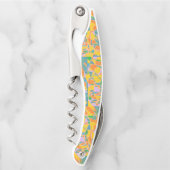 abstrakte Retro-Kunst in goldenen Farbtönen Kellnermesser (Vorderseite)