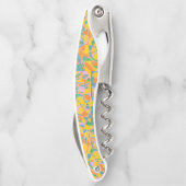 abstrakte Retro-Kunst in goldenen Farbtönen Kellnermesser (Rückseite)