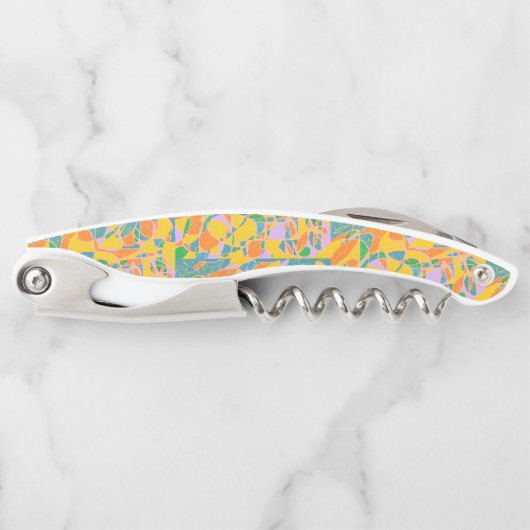 abstrakte Retro-Kunst in goldenen Farbtönen Kellnermesser (Vorderseite)