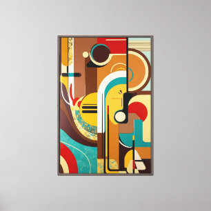 Abstrakte Retro-Kunst Lebhafte Formen und Muster Leinwanddruck