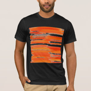 Abstrakte Retro Orange der Malerei-  T-Shirt
