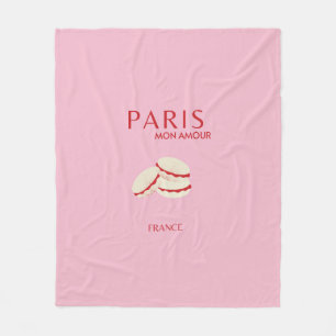 Abstrakte Retro Pastel Paris Pink an Pasta Travel Fleecedecke
