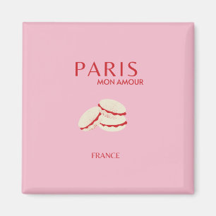 Abstrakte Retro Pastel Paris Pink an Pasta Travel Magnet
