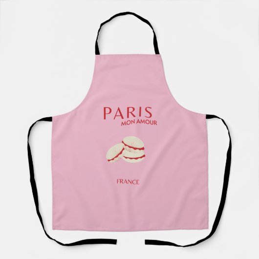 Abstrakte Retro Pastel Paris Pink an Pasta Travel Schürze (Vorderseite)