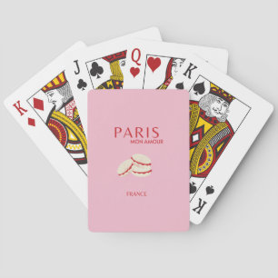 Abstrakte Retro Pastel Paris Pink an Pasta Travel Spielkarten