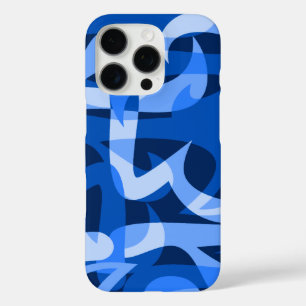 Abstrakte retro-psychedelische Autobahnblau iPhone 16 Pro Hülle