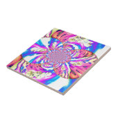 Abstrakte Retro-Rosa Mandala Rosa Orchideen Fliese (Seite)
