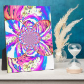 Abstrakte Retro-Rosa Mandala Rosa Orchideen Fotoplatte (Seite)