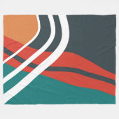 Abstrakte Retro-Rot-Weiß-Linie Fleecedecke (Vorderseite (Horizontal))