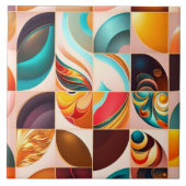 Abstrakte Retro-Sammlung Moderner Platz Fliese (Vorderseite)