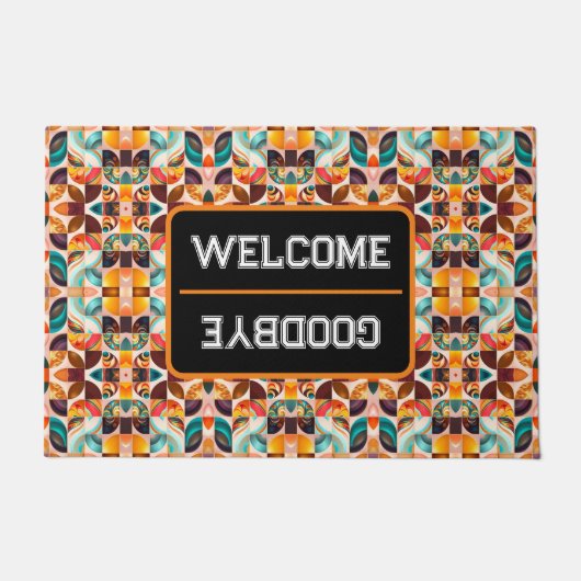 Abstrakte Retro-Sammlung Moderner Platz Fußmatte (Vorderseite)