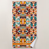 Abstrakte Retro-Sammlung Moderner Platz Strandtuch (Vorderseite)