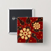 Abstrakte Retro Schneeflocke-Gruß-Karte im Rot Button (Vorne & Hinten)