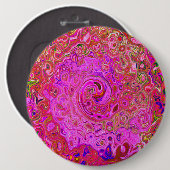 Abstrakte Retro-Swirbel in rosa Marmorfarben Button (Vorne & Hinten)