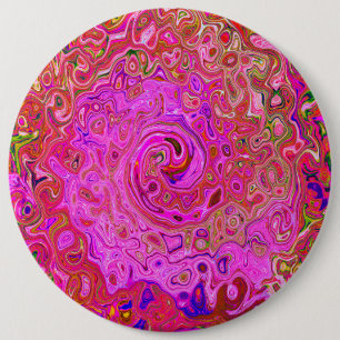 Abstrakte Retro-Swirbel in rosa Marmorfarben Button