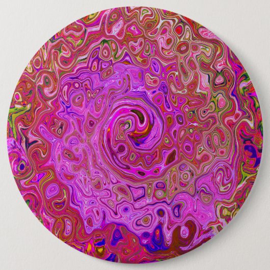 Abstrakte Retro-Swirbel in rosa Marmorfarben Button (Vorderseite)