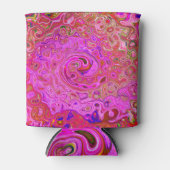 Abstrakte Retro-Swirbel in rosa Marmorfarben Dosenkühler (Vorderseite)