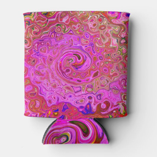 Abstrakte Retro-Swirbel in rosa Marmorfarben Dosenkühler (Vorderseite)
