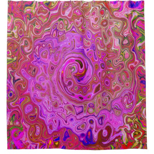 Abstrakte Retro-Swirbel in rosa Marmorfarben Duschvorhang (Vorderseite)