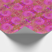 Abstrakte Retro-Swirbel in rosa Marmorfarben Geschenkpapier (Ecke)