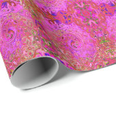 Abstrakte Retro-Swirbel in rosa Marmorfarben Geschenkpapier (Rolleneckpunkt)
