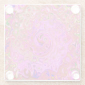 Abstrakte Retro-Swirbel in rosa Marmorfarben Glasuntersetzer (Rückseite)