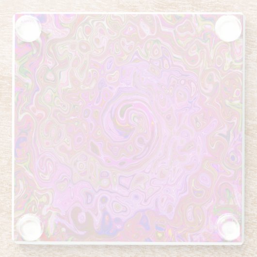 Abstrakte Retro-Swirbel in rosa Marmorfarben Glasuntersetzer (Rückseite)
