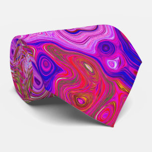 Abstrakte Retro-Swirbel in rosa Marmorfarben Krawatte