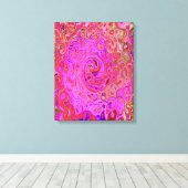 Abstrakte Retro-Swirbel in rosa Marmorfarben Leinwanddruck (Insitu (Holzboden))