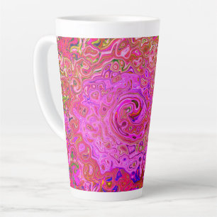 Abstrakte Retro-Swirbel in rosa Marmorfarben Milchtasse
