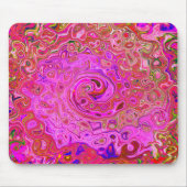 Abstrakte Retro-Swirbel in rosa Marmorfarben Mousepad (Vorne)