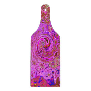 Abstrakte Retro-Swirbel in rosa Marmorfarben Schneidebrett