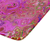Abstrakte Retro-Swirbel in rosa Marmorfarben Schneidebrett (Ecke)