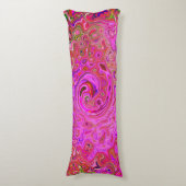 Abstrakte Retro-Swirbel in rosa Marmorfarben Seitenschläferkissen (Vorderseite Vertikal)