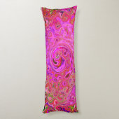 Abstrakte Retro-Swirbel in rosa Marmorfarben Seitenschläferkissen (Rückseite (Vertikal))