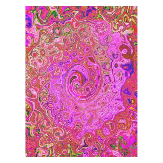 Abstrakte Retro-Swirbel in rosa Marmorfarben Tischdecke (Vorderseite)