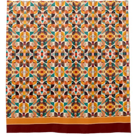 Abstrakte Retro-Trends Duschvorhang (Vorderseite)