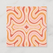 Abstrakte Retro-Visitenkarte mit farbigen Curvines Quadratische Visitenkarte (Vorderseite)