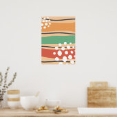 Abstrakte Retro-Wave-Line-Kunst Poster (Küche)