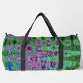 Abstrakte Retro-Waves in Pink und Blau Duffle Bag (Vorderseite)