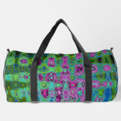 Abstrakte Retro-Waves in Pink und Blau Duffle Bag (Rückseite)