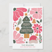 Abstrakte Retro-Weihnachtskarte Feiertagskarte (Vorderseite)