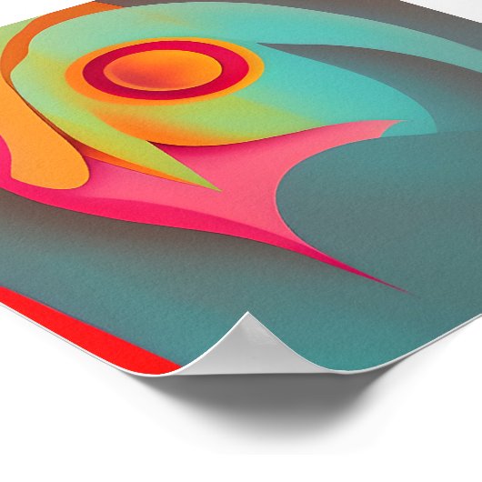 Abstrakte Retroeule Poster (Ecke)