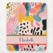 Abstrakte Retrofarben bei Tieren Mousepad (Vorne)