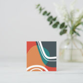 Abstrakte Retrofarben Quadratische Visitenkarte (Stehend Vorderseite)