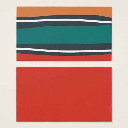 Abstrakte Retrofarben Wellen reihen Kunst ein (Vorne & Hinten)