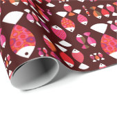 Abstrakte Retrofische unter Wasser Geschenkpapier (Rolleneckpunkt)