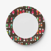 Abstrakte Retrofische unter Wasser Muster 2 Pappteller (Vorderseite)